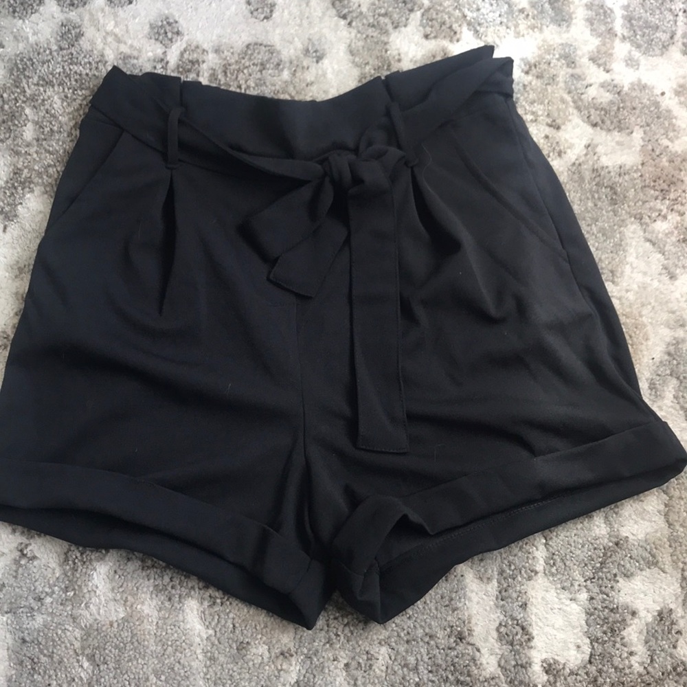 Haute Monde Silk Black Shorts